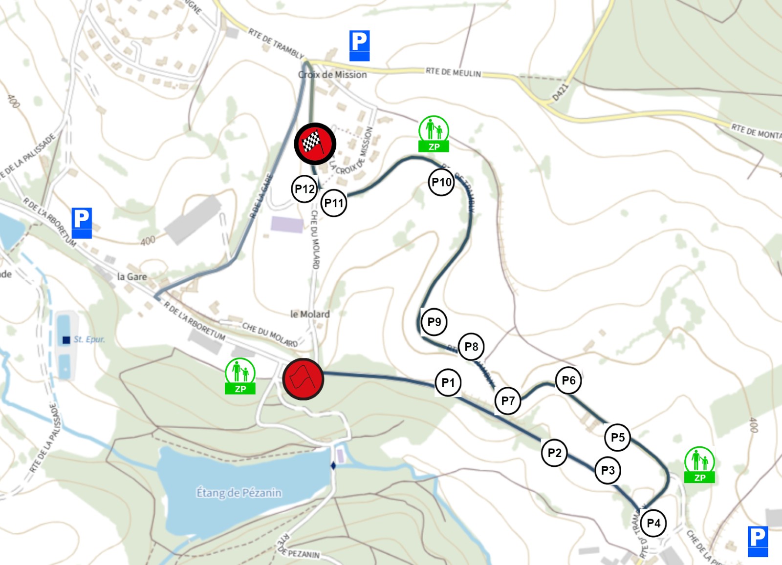 Plan de la Montée Historique de Dompierre-les-Ormes